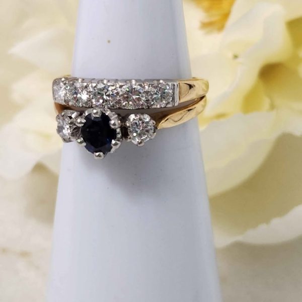 LADIES 18CT YELLOW/PLATINUM RING SET #GN370797 - Image 9
