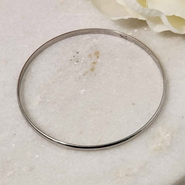LADIES 14CT WHITE GOLD BANGLE #GN370799 - Image 5