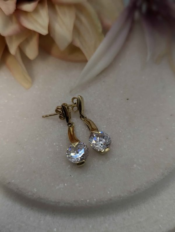Ladies 9CT Yellow Gold CZ Earrings (3.7gms) - BP361284 - Image 4
