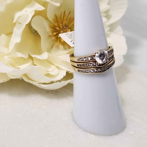 LADIES 9CT YELLOW GOLD BRIDAL RING SER (3) #GN370953 - Image 9