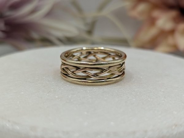 Unisex 9CT Yellow Gold Criss Cross Style Ring (8.0gms) - BP353889 - Image 3