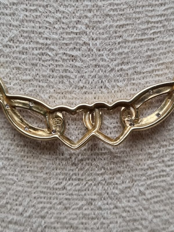 9ct Yellow Gold Double Heart Necklace TW360260 - Image 5