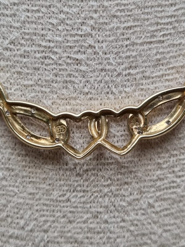 9ct Yellow Gold Double Heart Necklace TW360260 - Image 10