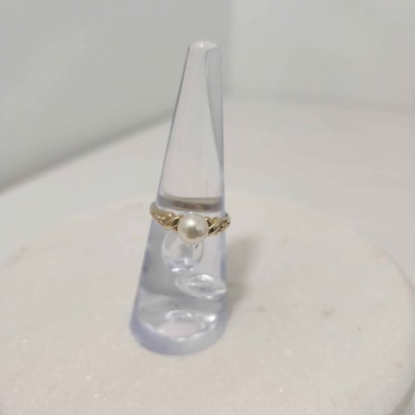 LADIES 9CT YELLOW GOLD PEARL RING #GN376191 - Image 4