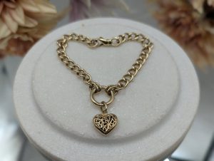 Ladies 9CT Yellow Gold Heart Bracelet (21.1gms) - BP299775