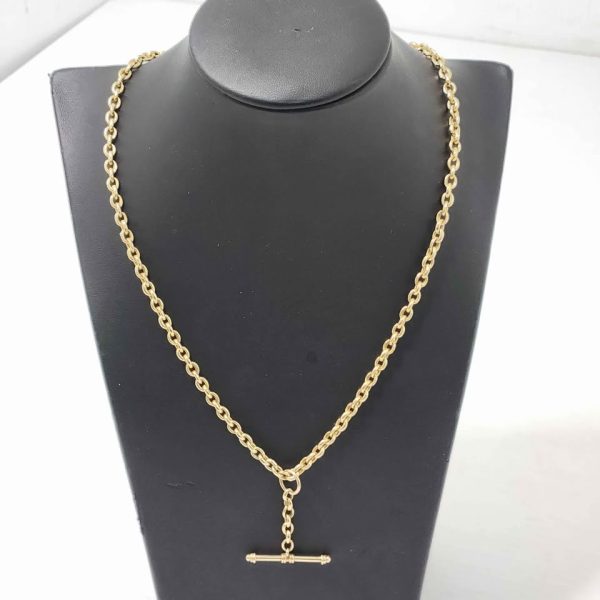 LADIES 9CT YELLOW GOLD NECKLACE WITH T BAR #GN377529 - Image 8