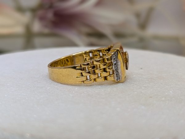 Men's 22CT Yellow Gold and CZ Watch Style Ring (9.8gms) - BP356221 - Image 3