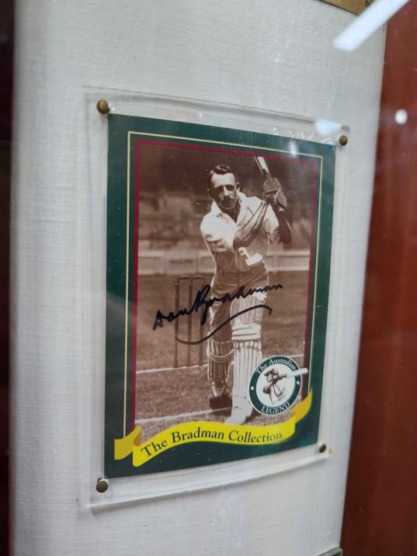 Sir Don Bradman Framed Signed Weetbix Card with Cricket Bat - BP376554 - Image 6