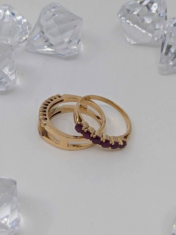 18ct Gold Two Piece Set Ruby & Diamond Rings - BL335129 - Image 9