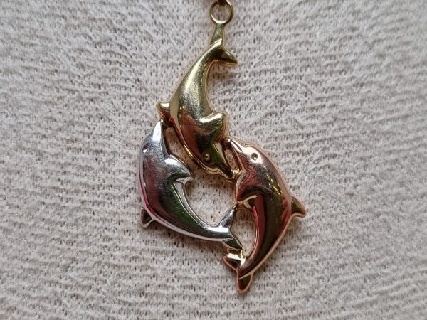 9ct Yellow Gold Necklace with Dolphin Pendant TW375581 - Image 2