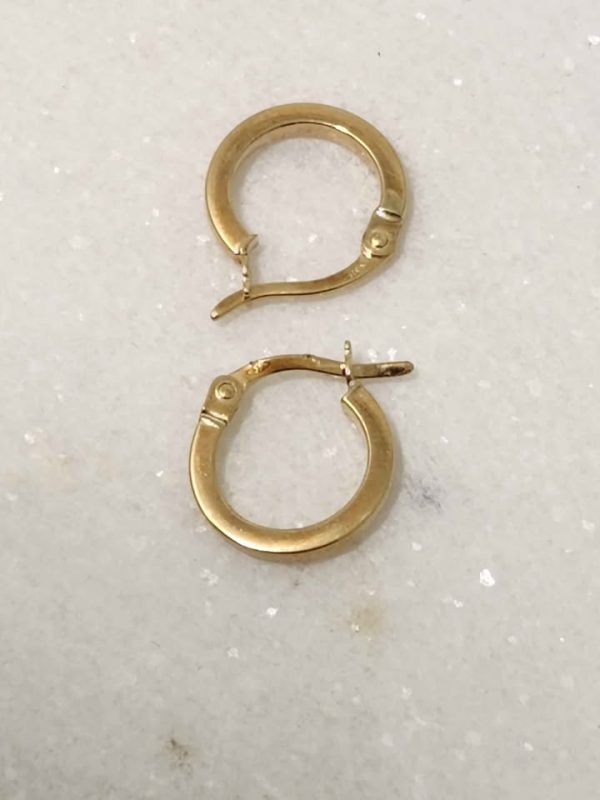 9CT YELLOW GOLD P ROUND EARRINGS  #GN373087 - Image 2