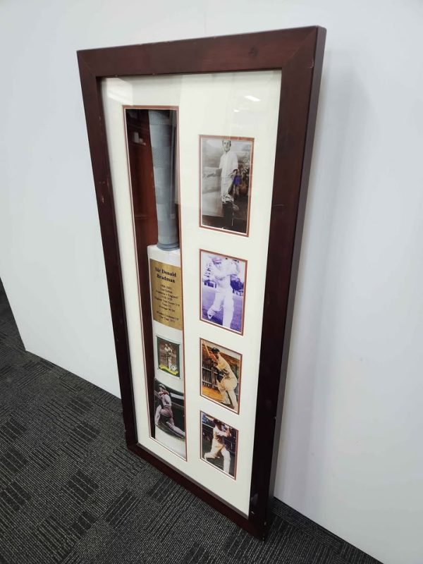 Sir Don Bradman Framed Signed Weetbix Card with Cricket Bat - BP376554 - Image 3