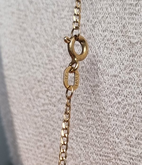 9ct Yellow Gold Necklace with Purple Stone Flower Pendant TW356955 - Image 4