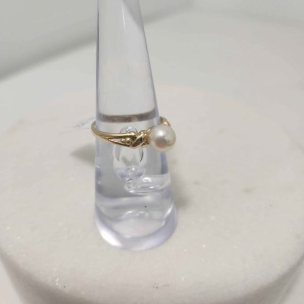 LADIES 9CT YELLOW GOLD PEARL RING #GN376191 - Image 5