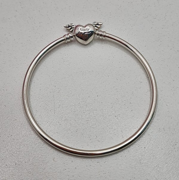 Pandora Moments Winged Heart Clasp Bangle 925ct - IP377437 - Image 4