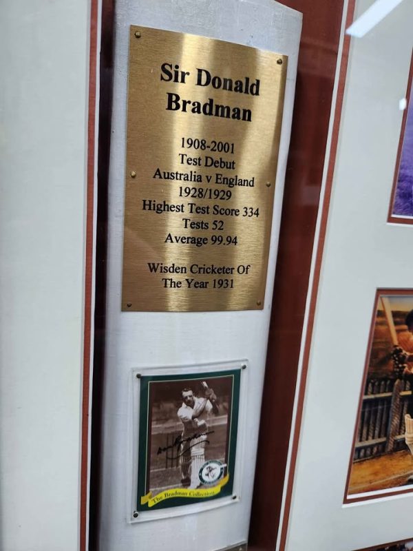 Sir Don Bradman Framed Signed Weetbix Card with Cricket Bat - BP376554 - Image 5