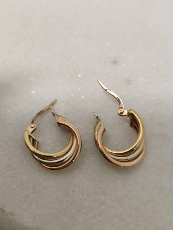 9CT YELLOW GOLD P EARRINGS (3 TONED) #GN376245 - Image 10