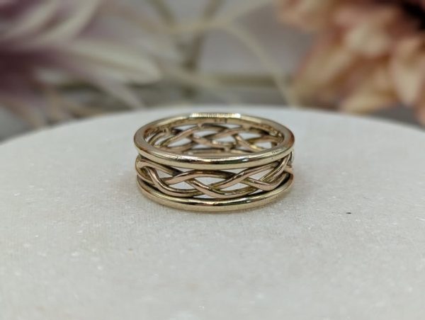 Unisex 9CT Yellow Gold Criss Cross Style Ring (8.0gms) - BP353889 - Image 2