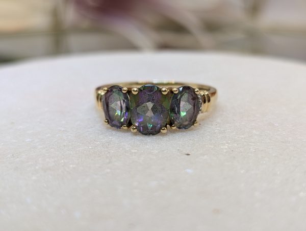 Lady's 9CT Yellow Gold and Rainbow Stone Dress Ring (2.78gms) - BP376375 - Image 2