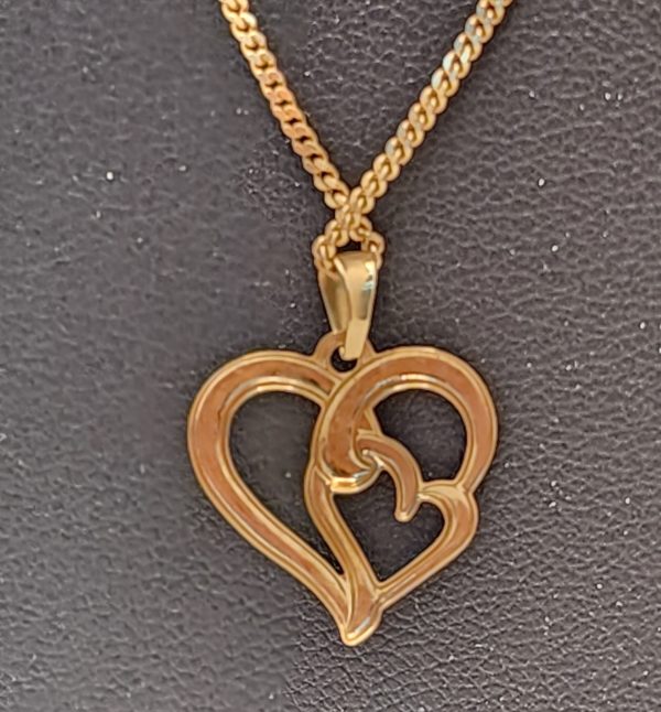 Ladies 9CT Yellow Gold 60cm Chain and Heart Pendant - IP336221 - Image 4