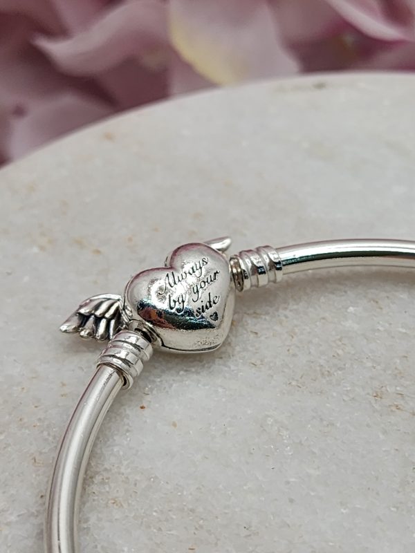 Pandora Moments Winged Heart Clasp Bangle 925ct - IP377437 - Image 2