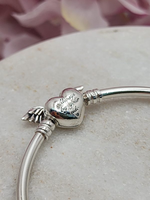 Pandora Moments Winged Heart Clasp Bangle 925ct - IP377437 - Image 7