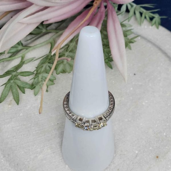 **VALUATED** Ladies 14ct White gold ring with diamonds #GN307885 - Image 3