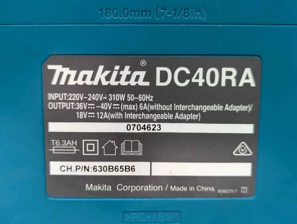 Makita 40V Max Single Port Rapid Charger (DC40RA) - BP379069 - Image 6