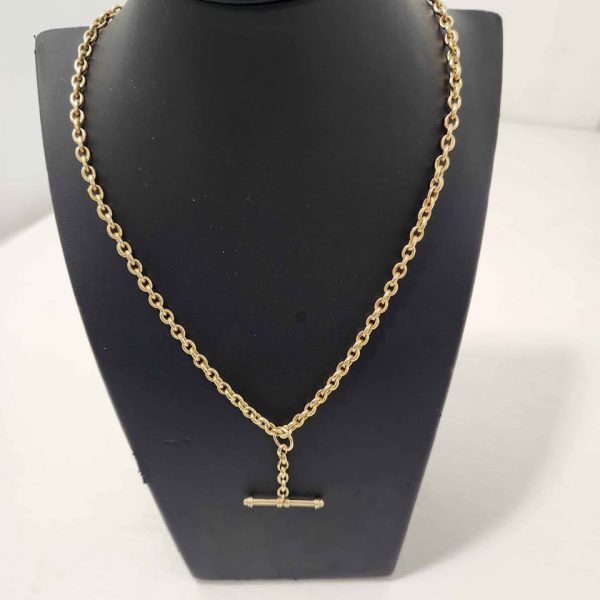 LADIES 9CT YELLOW GOLD NECKLACE WITH T BAR #GN377529 - Image 11