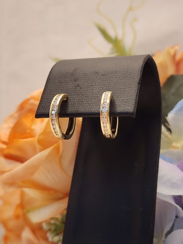 Ladies 9CT Yellow Gold Diamond Earrings - IP371474 - Image 2