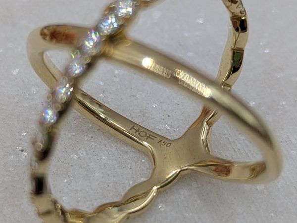 Le Gassick 18CT Yellow Gold Diamond Lorelei Criss Cross Ring From Hearts On Fire(5.9gms) - BP370831 - Image 7
