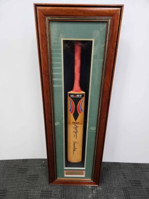 Bill Brown and Trevor Hohns Signed Cricket Bat Framed Memorabilia - BP368349