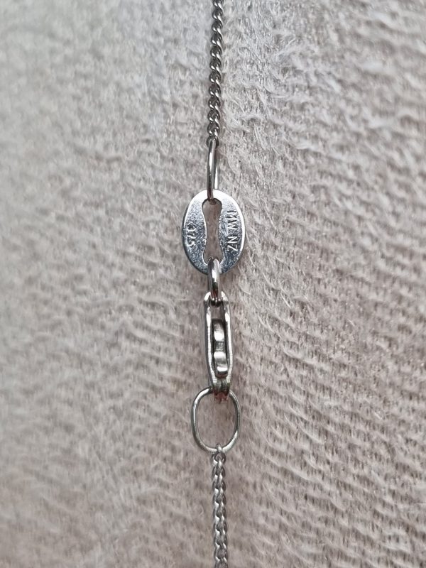9ct White Gold Necklace with Green Stone Pendant TW370875 - Image 3
