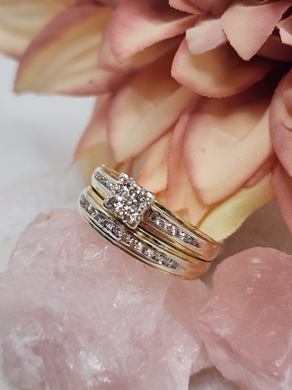 Ladies 9CT Yellow Gold Bridal Ring Set w/ Valuation - IP296348 - Image 4
