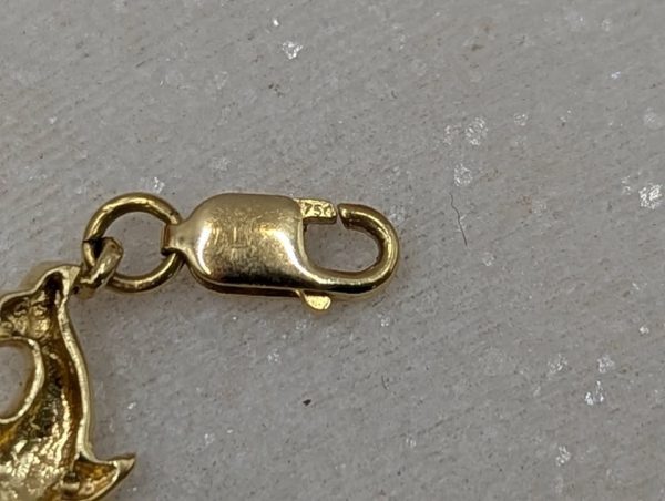 Ladies 18CT Yellow Gold and Diamond Dolphin Bracelet (9.8gms) - BP370825 - Image 8