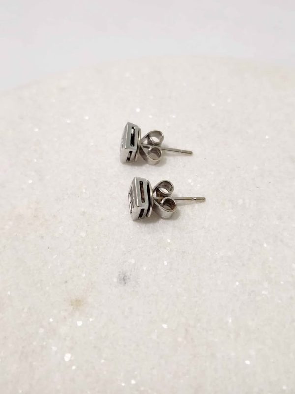 18CT WHITE GOLD P EARRINGS #GN374602 - Image 8