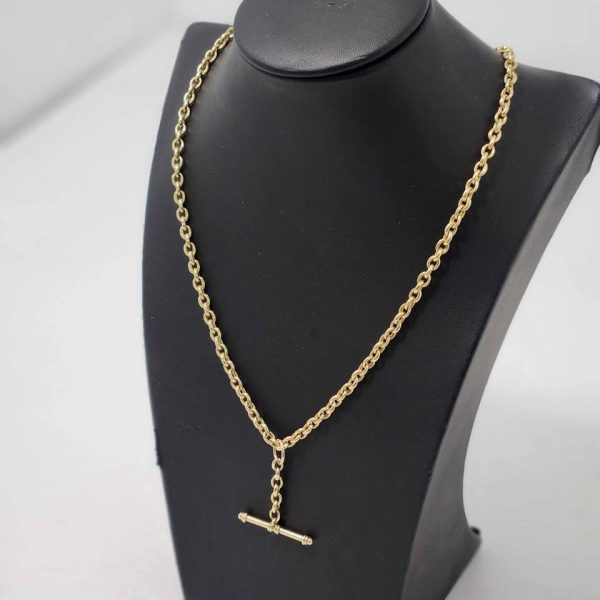 LADIES 9CT YELLOW GOLD NECKLACE WITH T BAR #GN377529 - Image 9
