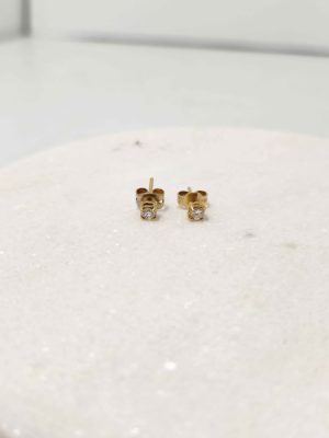18CT YELLOW GOLD P EARRING #GN376541