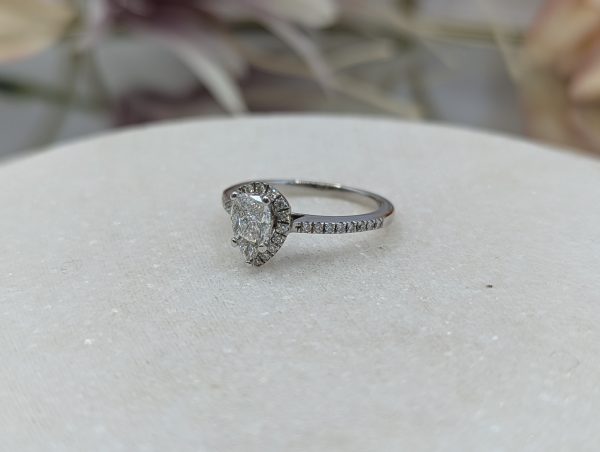 Valuated Lady's 14CT White Gold Diamond Halo Ring (2.65gms) - BP286088