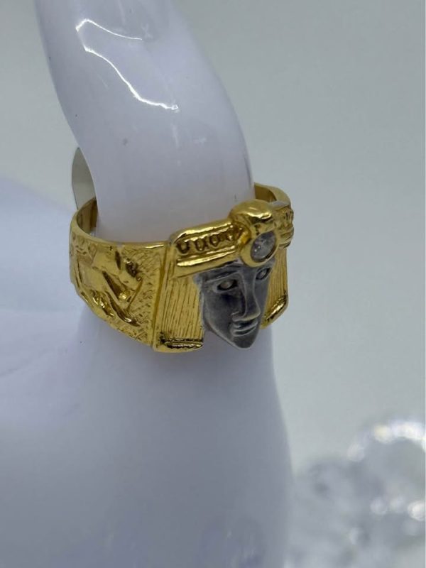 Men’s 18ct Yellow Gold Egyptian Pharaoh Ring - BL366106 - Image 6