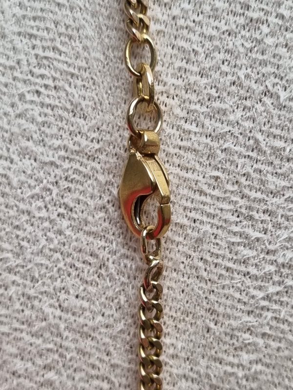 9ct Yellow Gold Chain with Blue Stone Cross Pendant TW338143 - Image 9
