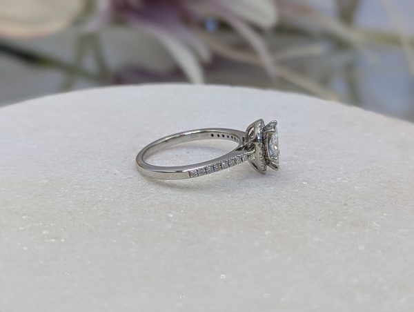 Valuated Lady's 14CT White Gold Diamond Halo Ring (2.65gms) - BP286088 - Image 3