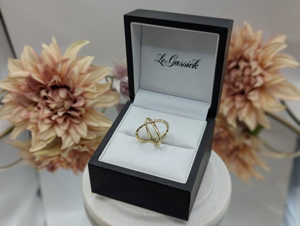 Le Gassick 18CT Yellow Gold Diamond Lorelei Criss Cross Ring From Hearts On Fire(5.9gms) - BP370831