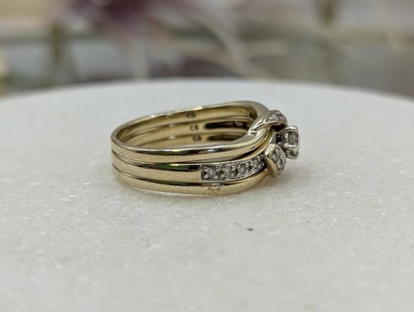 Ladies 9CT Yellow Gold Diamond 3 Piece Ring Set (5.4gms)*REDUCED PRICE* - BP311951 - Image 3