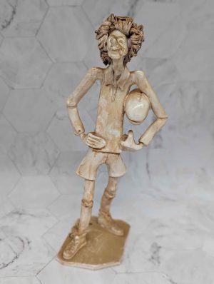 Vintage Italian Man With A Football Sculpture By Dino Benchini - BP379946