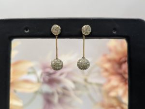 Ladies 9CT Yellow Gold Diamond Ball Earrings (3.4gms) - BP345126