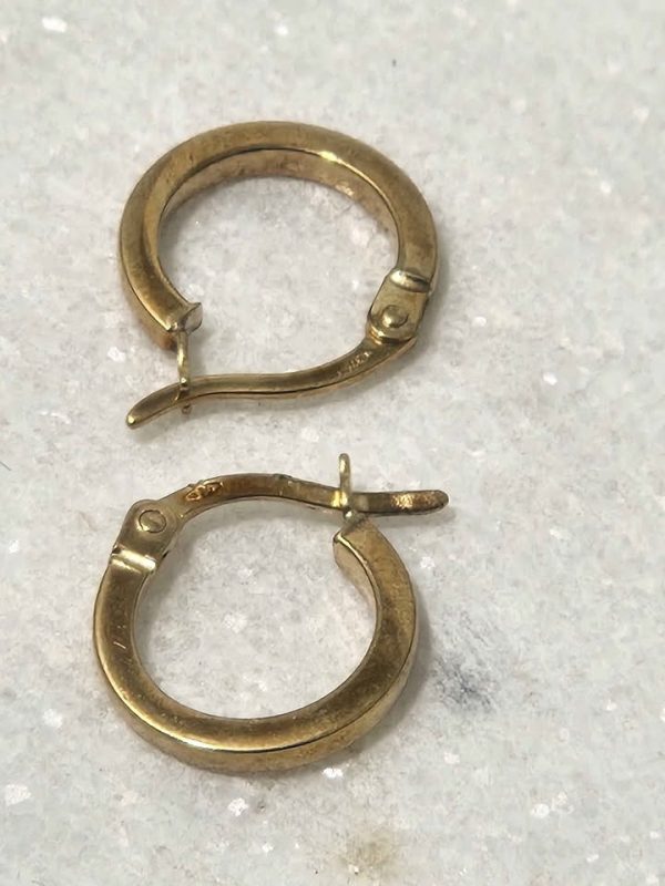 9CT YELLOW GOLD P ROUND EARRINGS  #GN373087 - Image 7