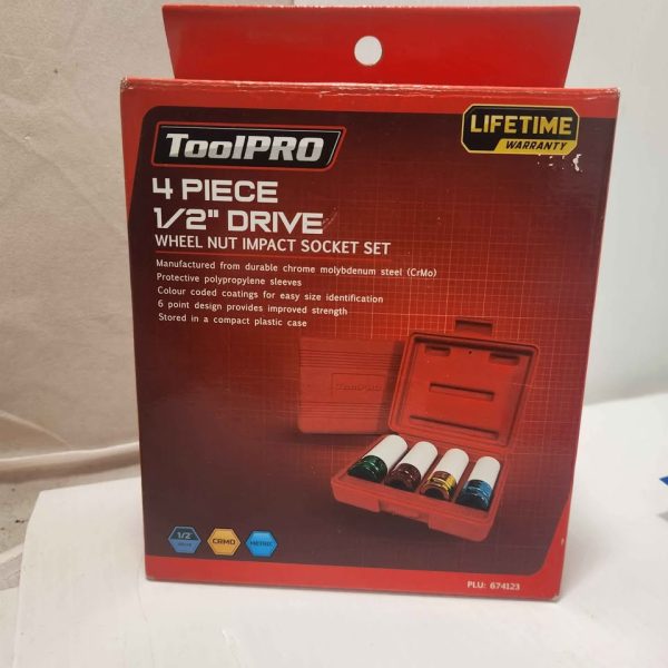 TOOL PRO 4 PIECE 1.2' DRIVE WHEEL NUT IMPACT SOCKET SET #GN377065 - Image 8