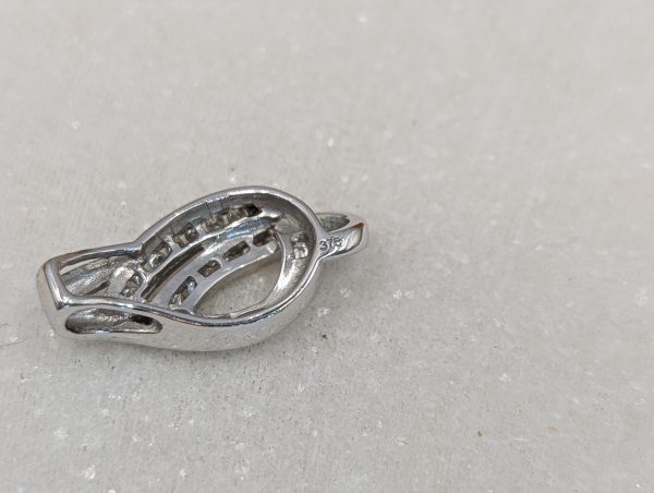 Lady's 9CT White Gold and Clear Stone Pendant (2.7gms) - BP298371 - Image 7