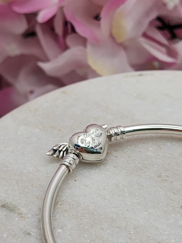 Pandora Moments Winged Heart Clasp Bangle 925ct - IP377437 - Image 5